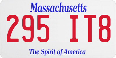 MA license plate 295IT8