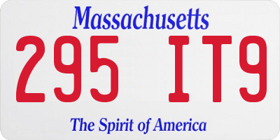 MA license plate 295IT9