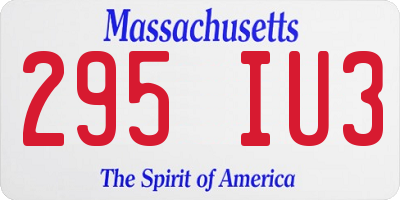 MA license plate 295IU3