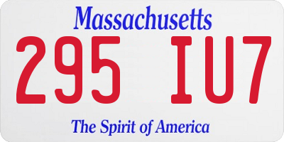 MA license plate 295IU7