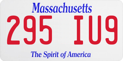 MA license plate 295IU9
