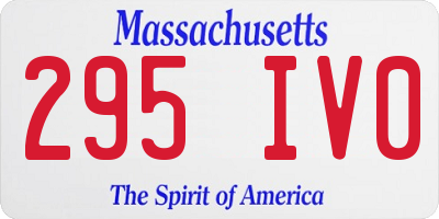 MA license plate 295IV0