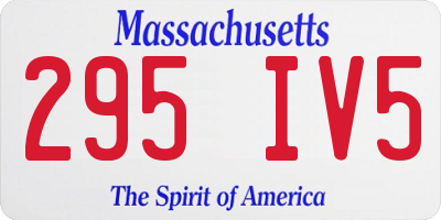 MA license plate 295IV5