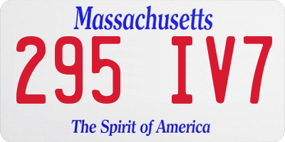 MA license plate 295IV7