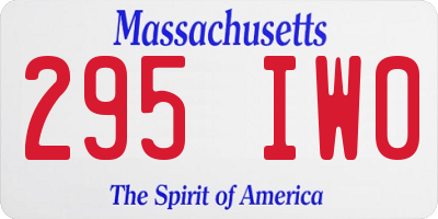 MA license plate 295IW0