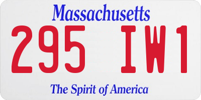 MA license plate 295IW1