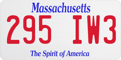 MA license plate 295IW3