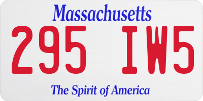 MA license plate 295IW5