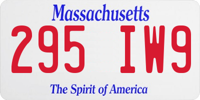 MA license plate 295IW9