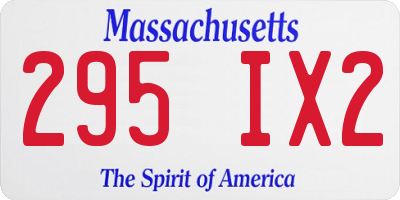 MA license plate 295IX2