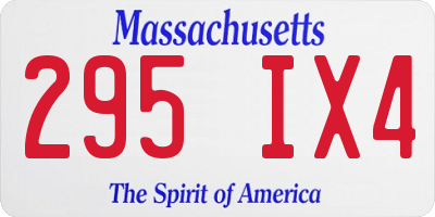 MA license plate 295IX4