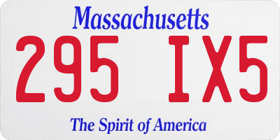 MA license plate 295IX5