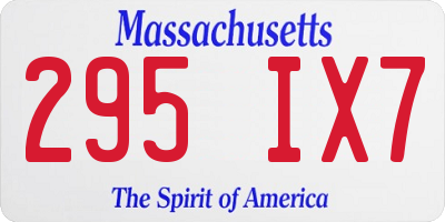 MA license plate 295IX7