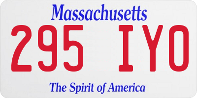 MA license plate 295IY0