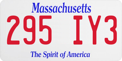 MA license plate 295IY3
