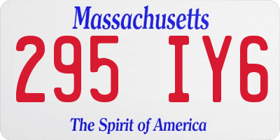 MA license plate 295IY6