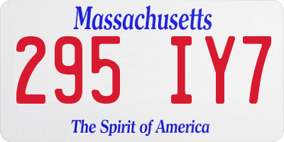 MA license plate 295IY7