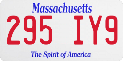 MA license plate 295IY9