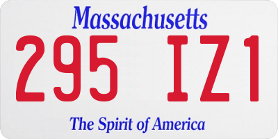 MA license plate 295IZ1