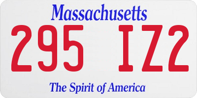 MA license plate 295IZ2