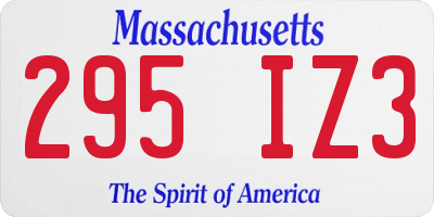 MA license plate 295IZ3