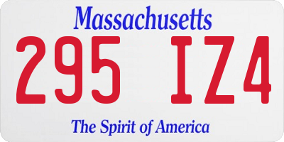 MA license plate 295IZ4