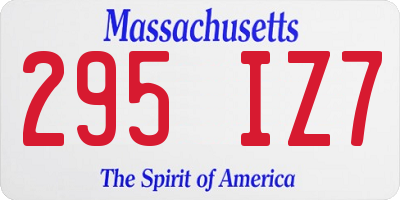 MA license plate 295IZ7