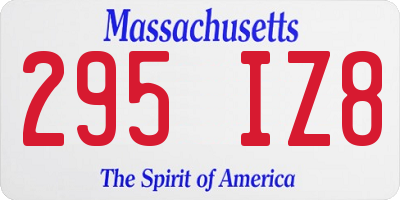 MA license plate 295IZ8