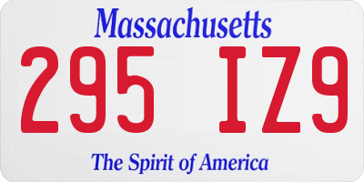 MA license plate 295IZ9