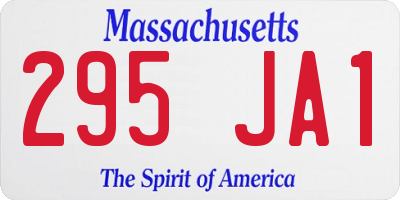 MA license plate 295JA1