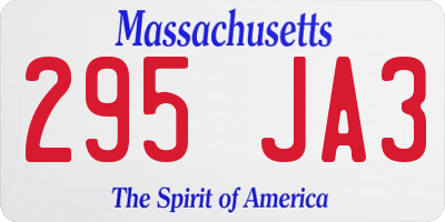 MA license plate 295JA3