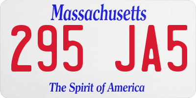 MA license plate 295JA5