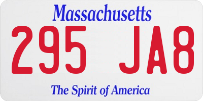 MA license plate 295JA8
