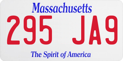 MA license plate 295JA9
