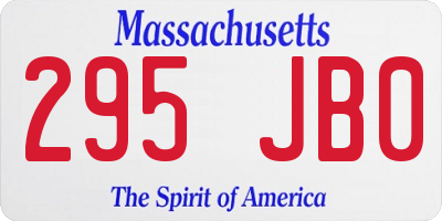 MA license plate 295JB0