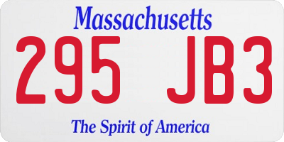 MA license plate 295JB3