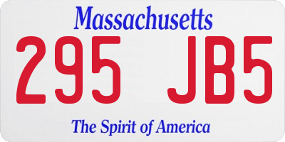 MA license plate 295JB5