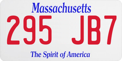MA license plate 295JB7
