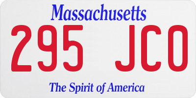 MA license plate 295JC0