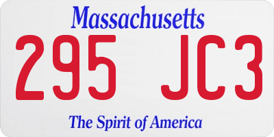 MA license plate 295JC3