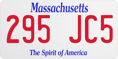 MA license plate 295JC5