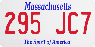 MA license plate 295JC7