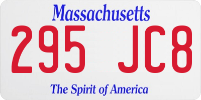 MA license plate 295JC8