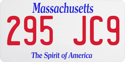 MA license plate 295JC9
