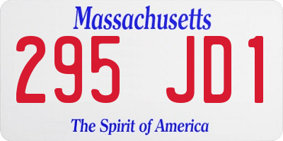 MA license plate 295JD1