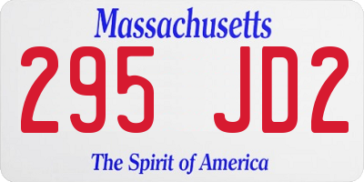 MA license plate 295JD2