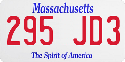 MA license plate 295JD3