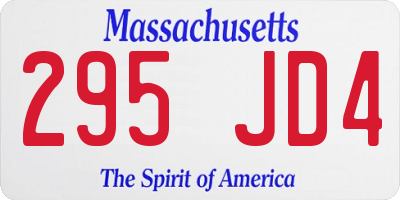 MA license plate 295JD4