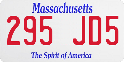 MA license plate 295JD5
