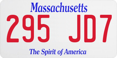 MA license plate 295JD7